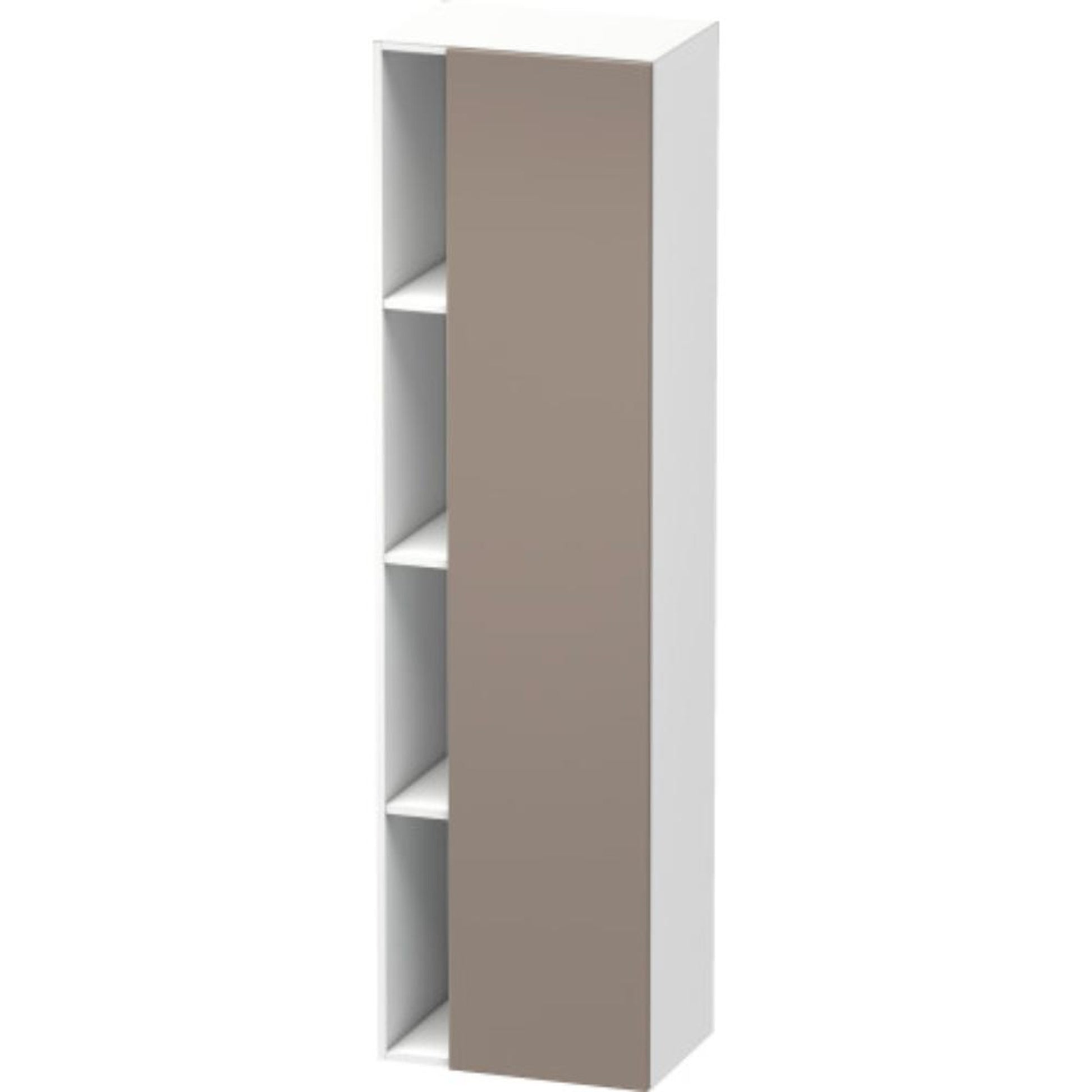 Duravit DuraStyle 20" x 71" x 14" Tall Cabinet With Right Hinge One Door in Basalt and White (DS1249R4318)