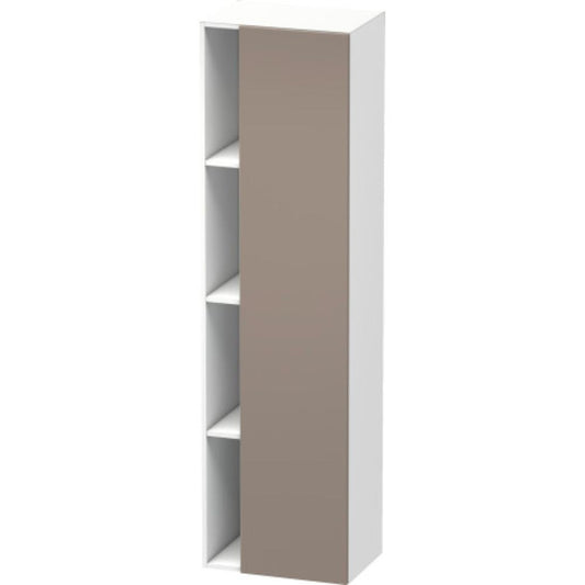 Duravit DuraStyle 20" x 71" x 14" Tall Cabinet With Right Hinge One Door in Basalt and White (DS1249R4318)