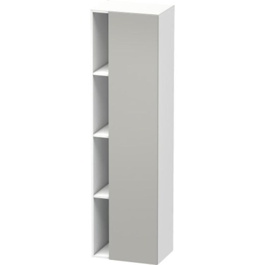Duravit DuraStyle 20" x 71" x 14" Tall Cabinet With Right Hinge One Door in Concrete Grey Matt and White (DS1249R0718)