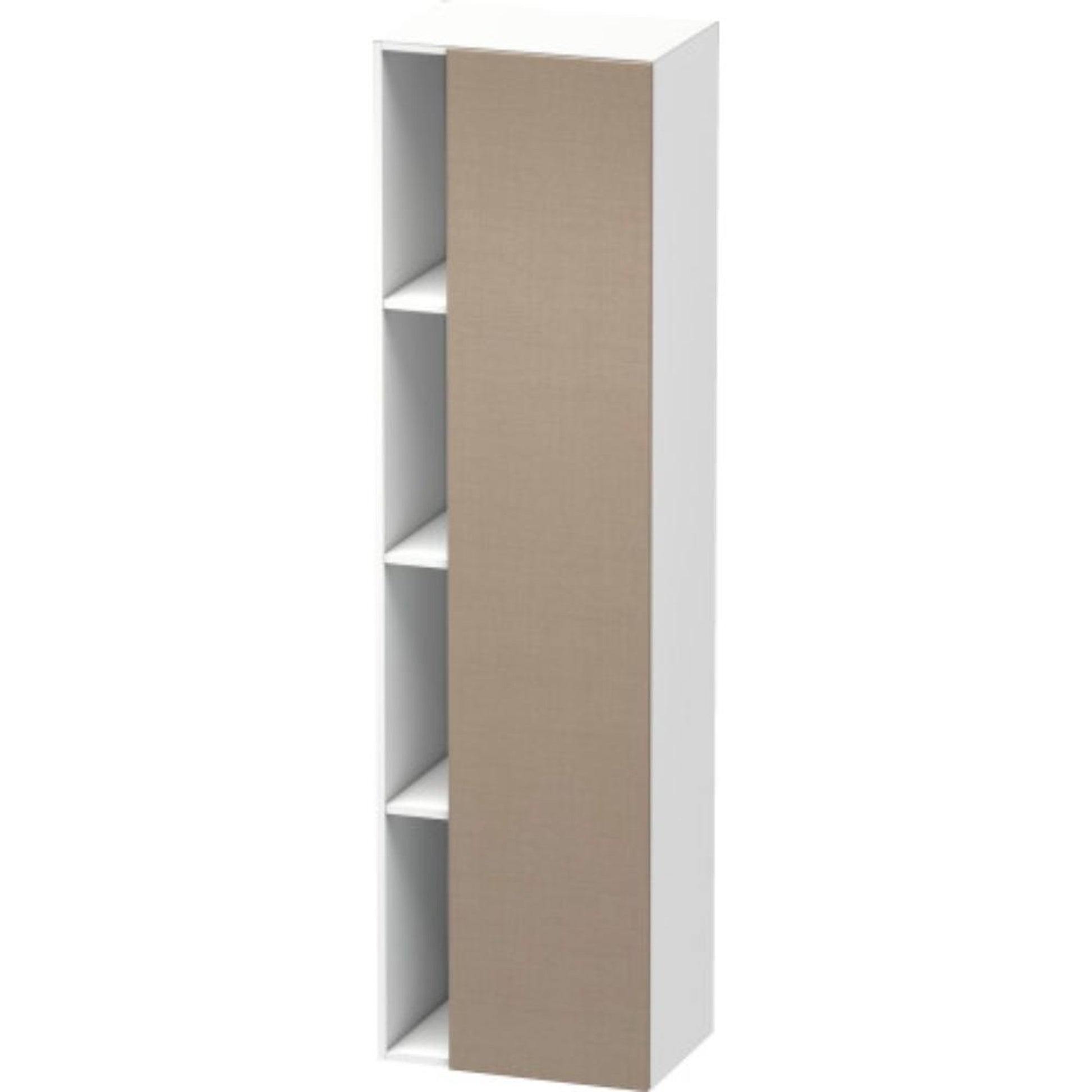 Duravit DuraStyle 20" x 71" x 14" Tall Cabinet With Right Hinge One Door in Linen and White (DS1249R7518)