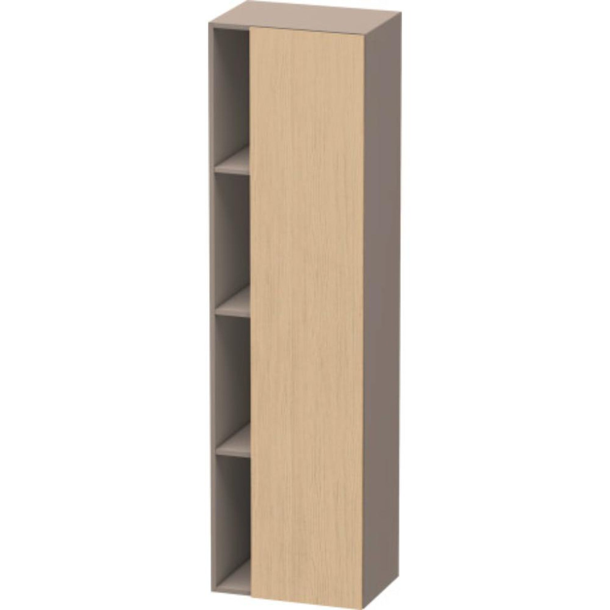 Duravit DuraStyle 20" x 71" x 14" Tall Cabinet With Right Hinge One Door in Natural Oak and Basalt (DS1249R3043)