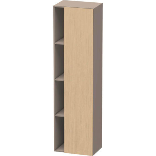Duravit DuraStyle 20" x 71" x 14" Tall Cabinet With Right Hinge One Door in Natural Oak and Basalt (DS1249R3043)