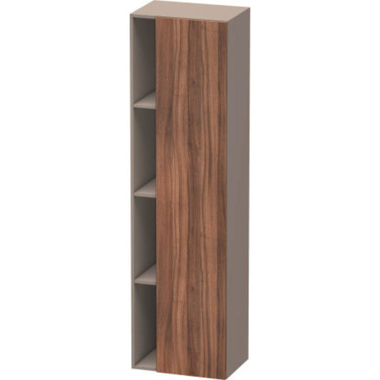 Duravit DuraStyle 20" x 71" x 14" Tall Cabinet With Right Hinge One Door in Natural Walnut and Basalt (DS1249R7943)