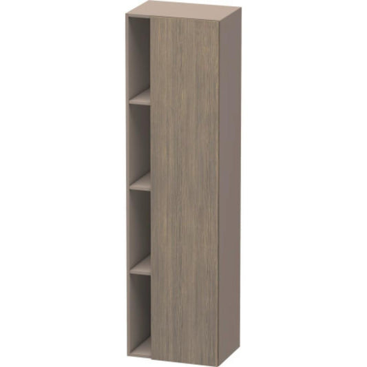 Duravit DuraStyle 20" x 71" x 14" Tall Cabinet With Right Hinge One Door in Oak Terra and Basalt (DS1249R3543)