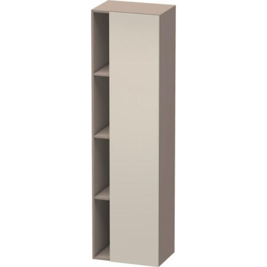 Duravit DuraStyle 20" x 71" x 14" Tall Cabinet With Right Hinge One Door in Taupe and Basalt (DS1249R9143)
