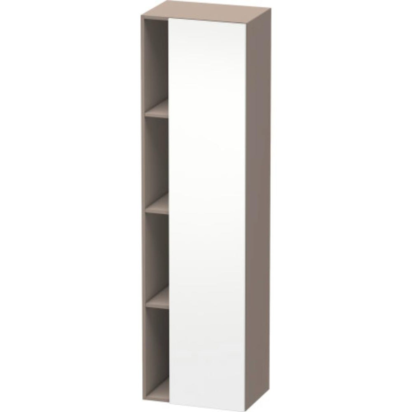 Duravit DuraStyle 20" x 71" x 14" Tall Cabinet With Right Hinge One Door in White Matt and Basalt (DS1249R1843)