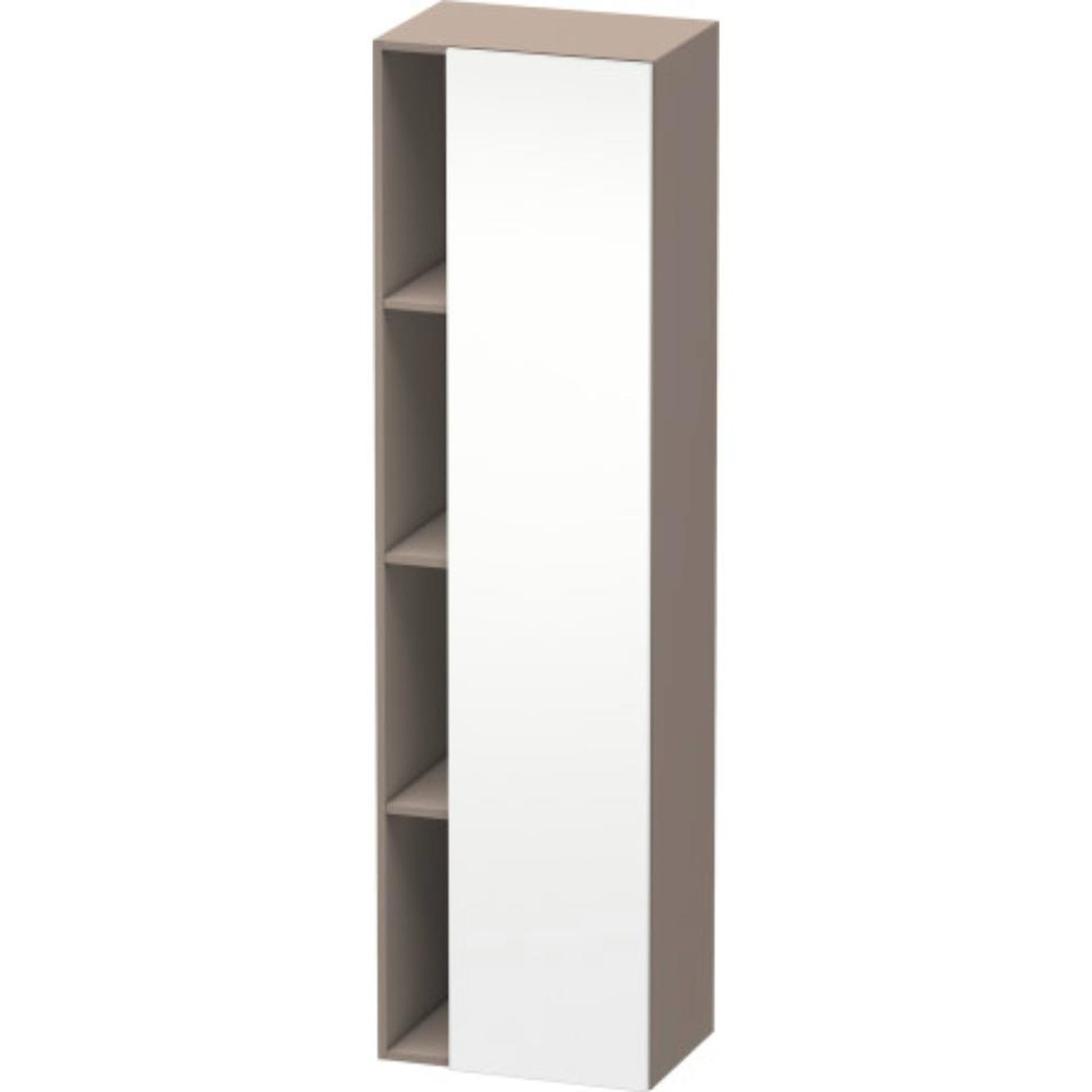 Duravit DuraStyle 20" x 71" x 14" Tall Cabinet With Right Hinge One Door in White Matt and Basalt (DS1249R1843)