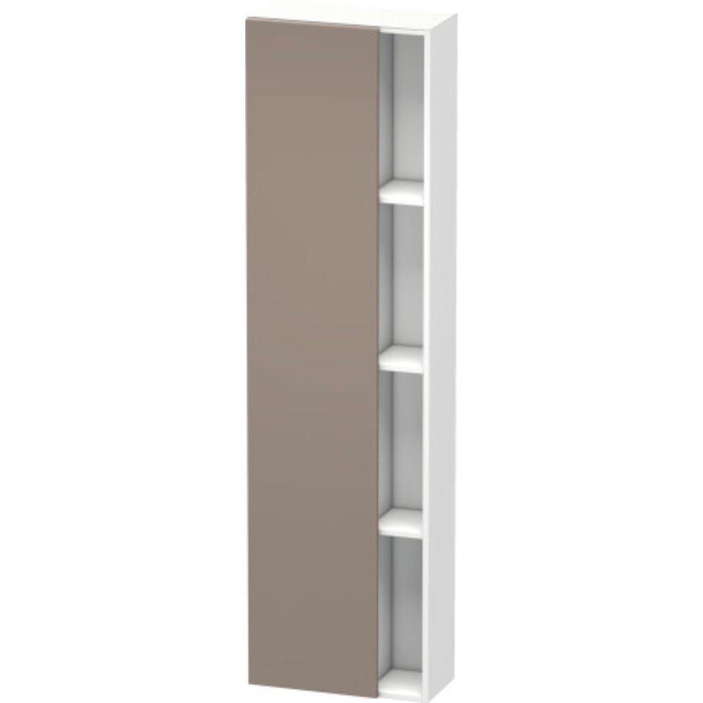 Duravit DuraStyle 20" x 71" x 9" Tall Cabinet With Left Hinge One Door in Basalt and White (DS1248L4318)