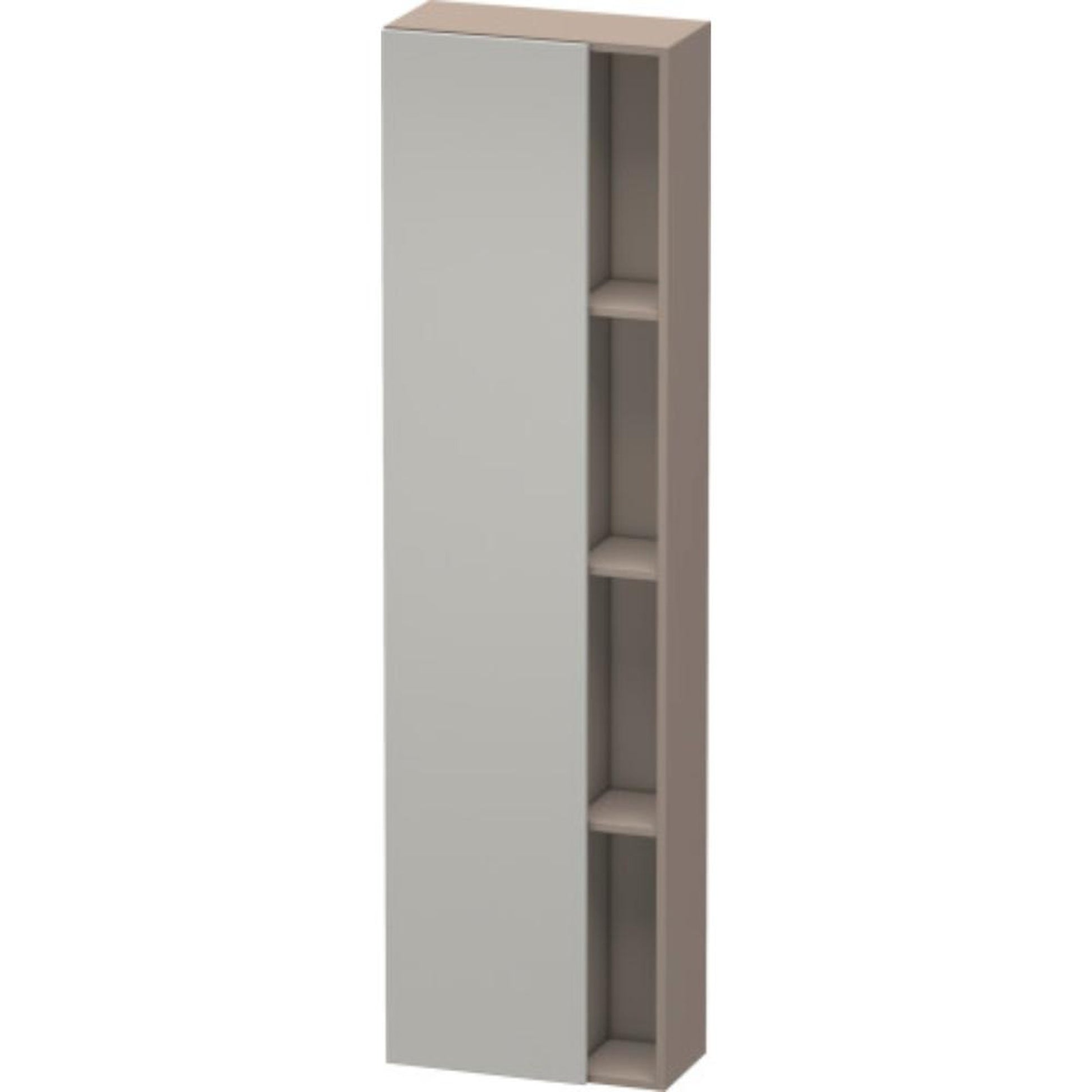 Duravit DuraStyle 20" x 71" x 9" Tall Cabinet With Left Hinge One Door in Concrete Grey Matt and Basalt (DS1248L0743)