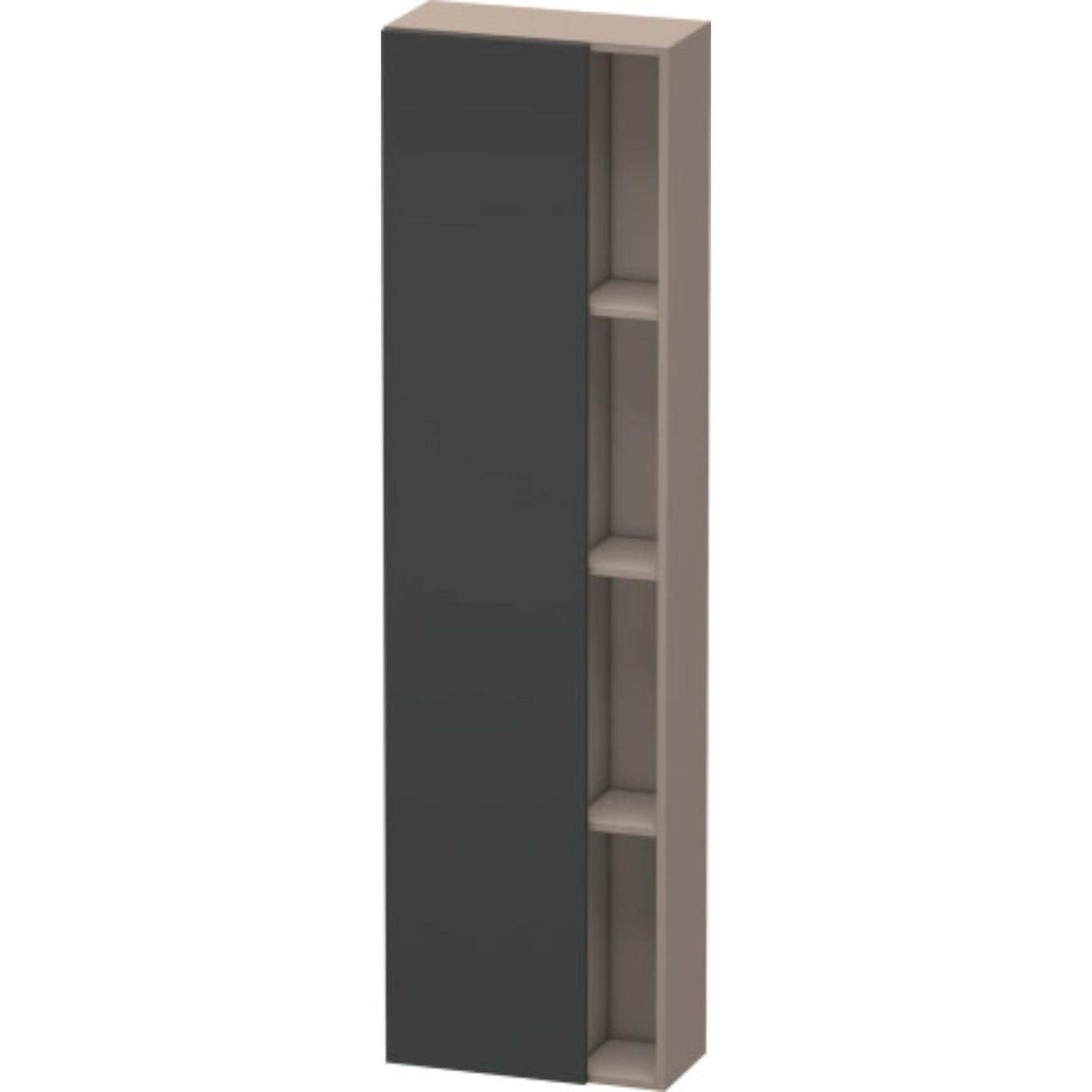 Duravit DuraStyle 20" x 71" x 9" Tall Cabinet With Left Hinge One Door in Graphite and Basalt (DS1248L4943)