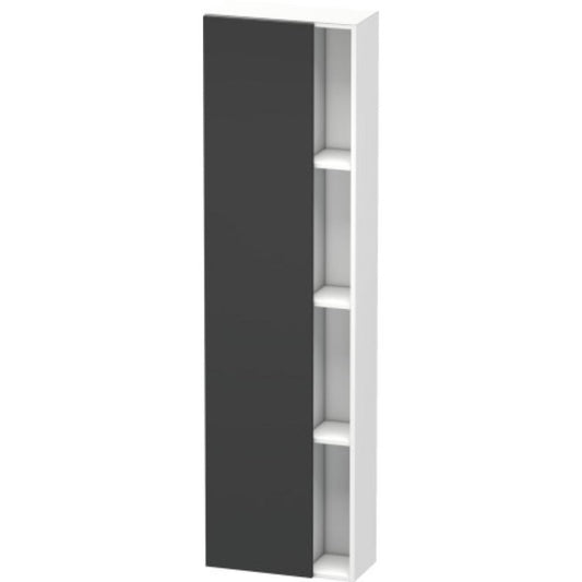 Duravit DuraStyle 20" x 71" x 9" Tall Cabinet With Left Hinge One Door in Graphite and White (DS1248L4918)
