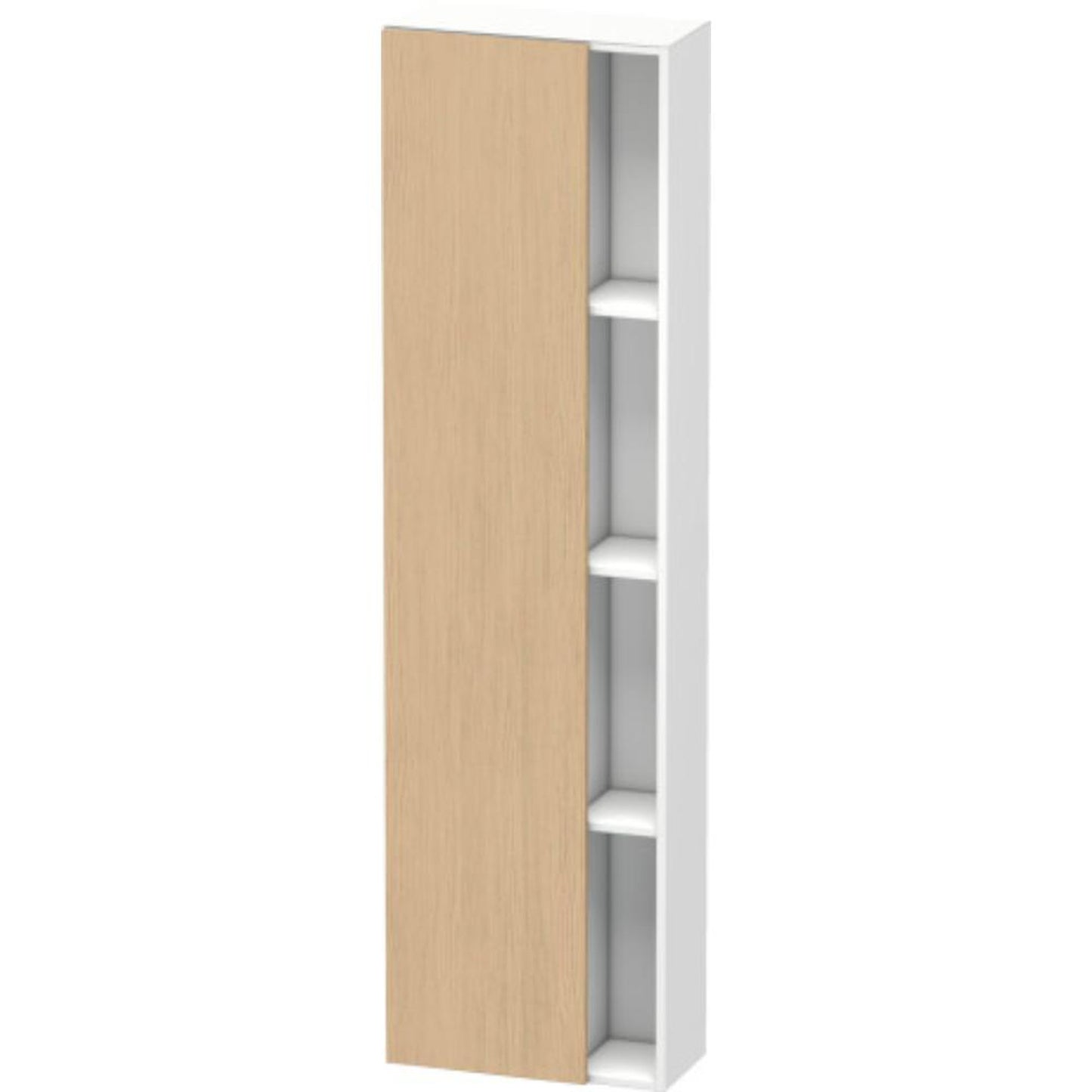 Duravit DuraStyle 20" x 71" x 9" Tall Cabinet With Left Hinge One Door in Natural Oak and White (DS1248L3018)