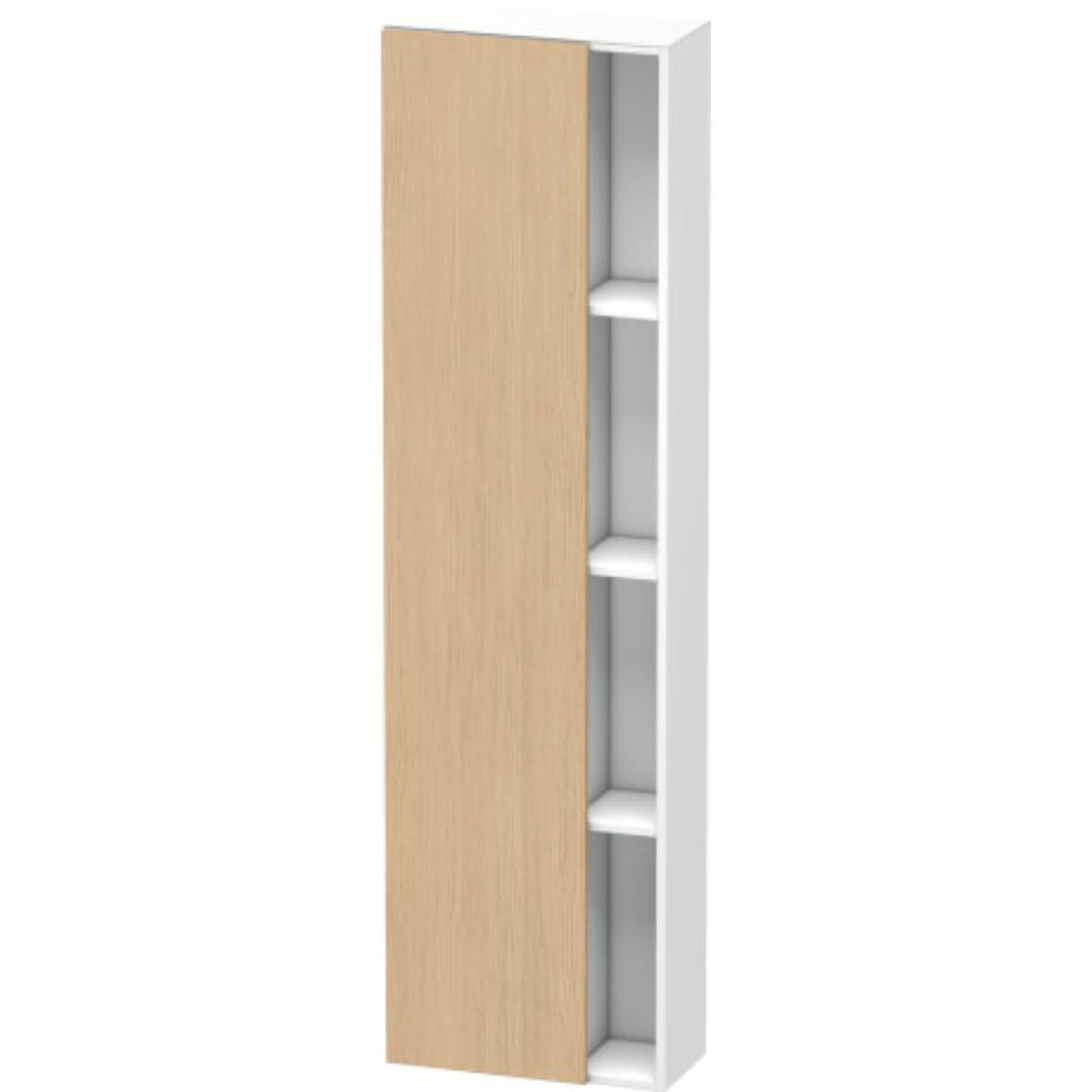 Duravit DuraStyle 20" x 71" x 9" Tall Cabinet With Left Hinge One Door in Natural Oak and White (DS1248L3018)
