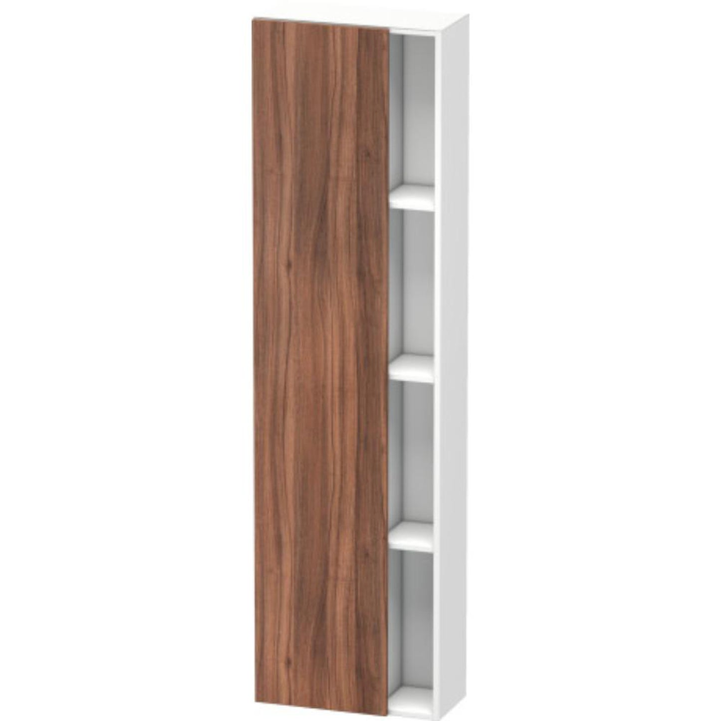 Duravit DuraStyle 20" x 71" x 9" Tall Cabinet With Left Hinge One Door in Natural Walnut and White (DS1248L7918)