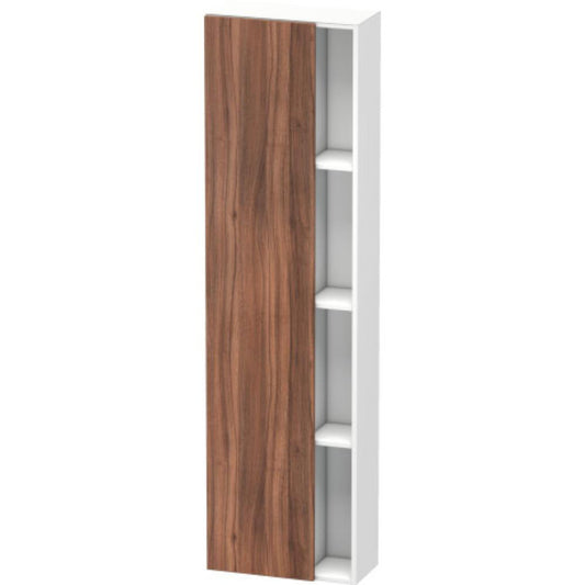 Duravit DuraStyle 20" x 71" x 9" Tall Cabinet With Left Hinge One Door in Natural Walnut and White (DS1248L7918)