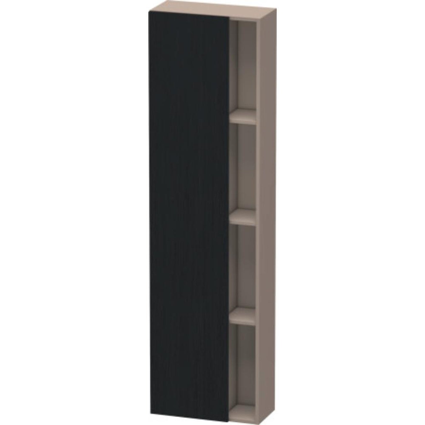 Duravit DuraStyle 20" x 71" x 9" Tall Cabinet With Left Hinge One Door in Oak Black and Basalt (DS1248L1643)