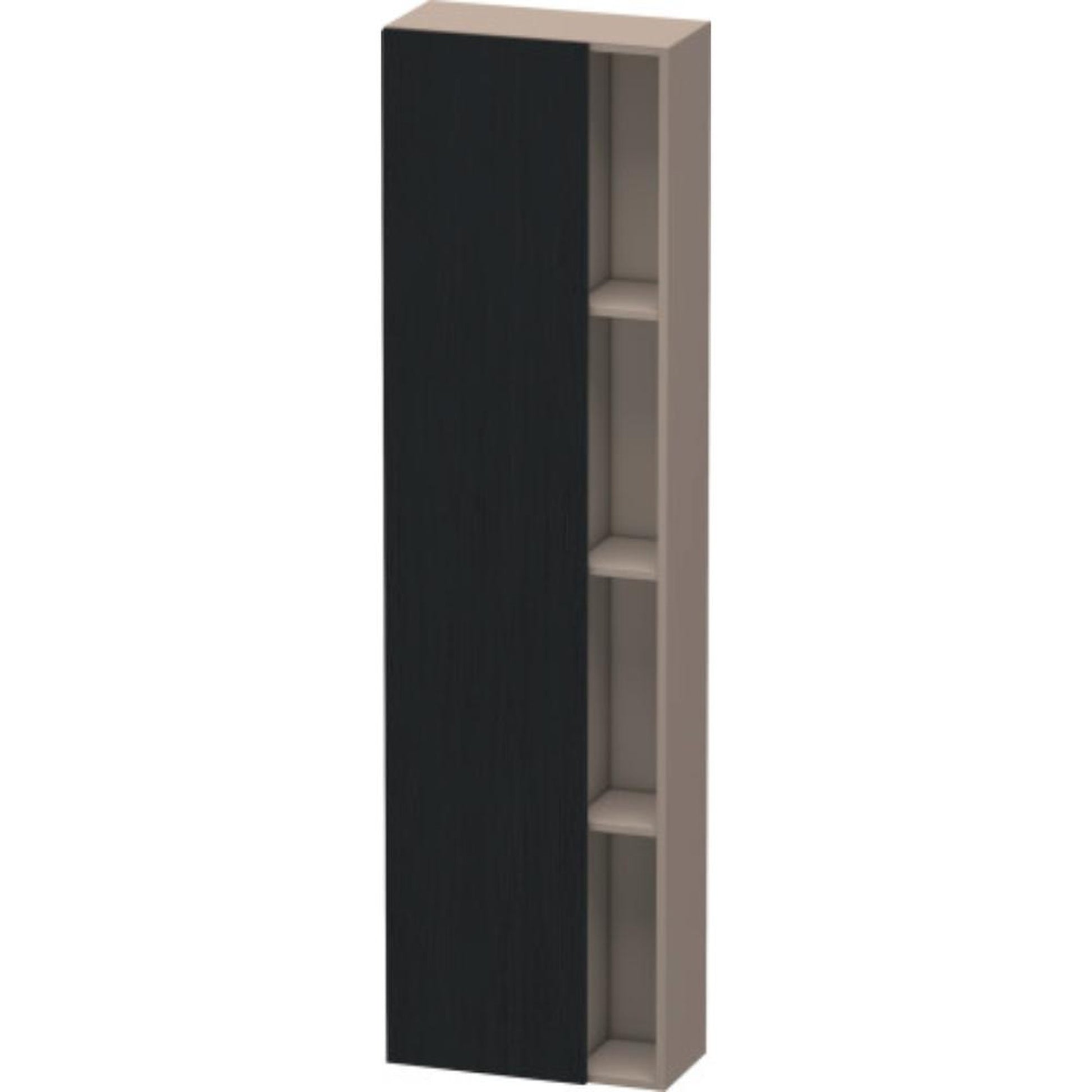 Duravit DuraStyle 20" x 71" x 9" Tall Cabinet With Left Hinge One Door in Oak Black and Basalt (DS1248L1643)