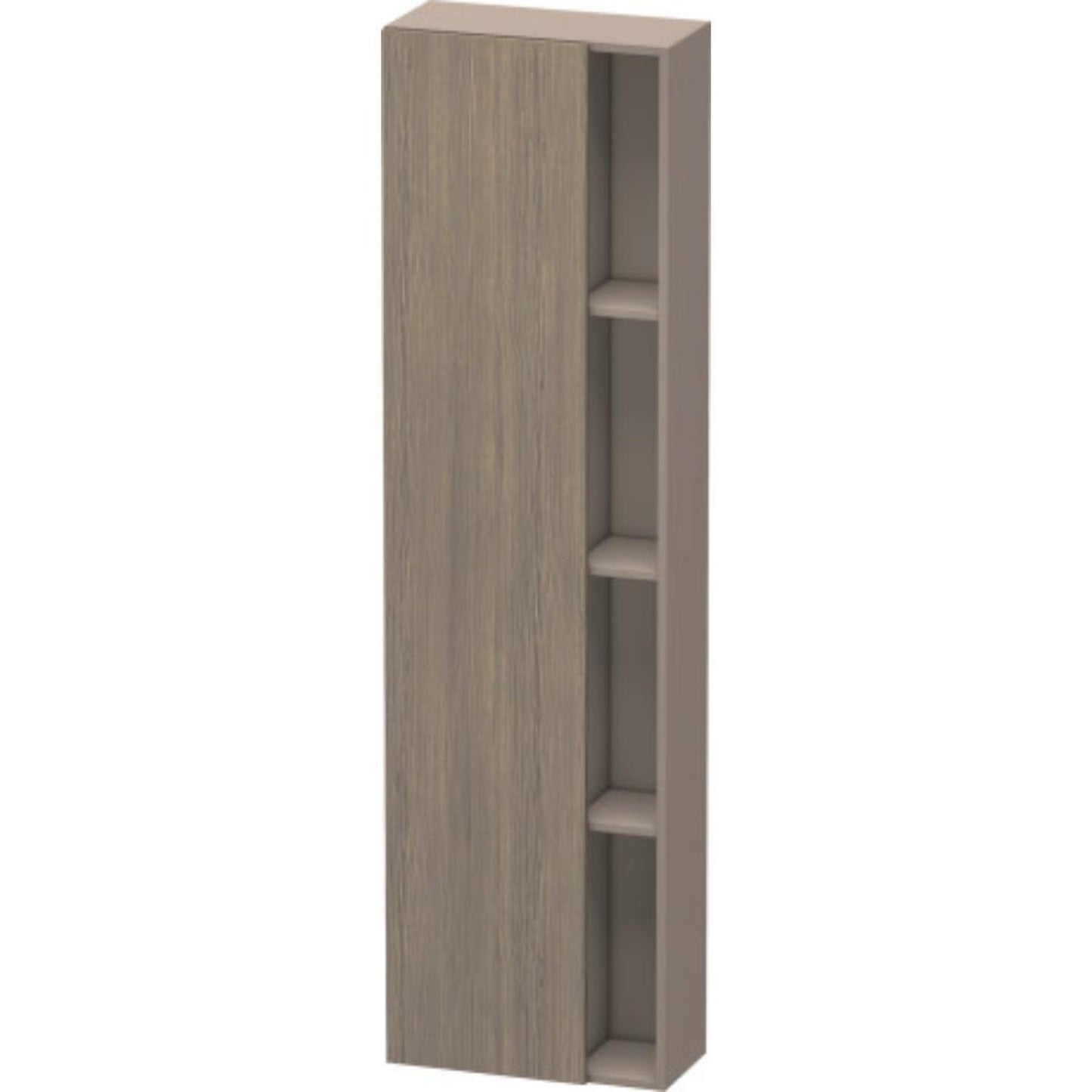 Duravit DuraStyle 20" x 71" x 9" Tall Cabinet With Left Hinge One Door in Oak Terra and Basalt (DS1248L3543)