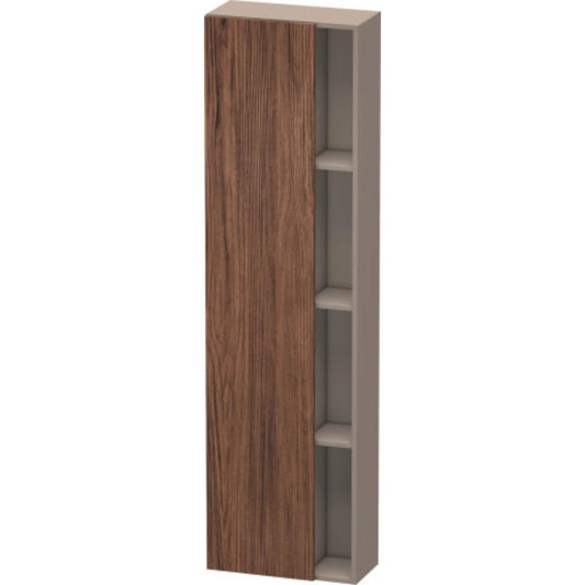 Duravit DuraStyle 20" x 71" x 9" Tall Cabinet With Left Hinge One Door in Walnut Dark and Basalt (DS1248L2143)