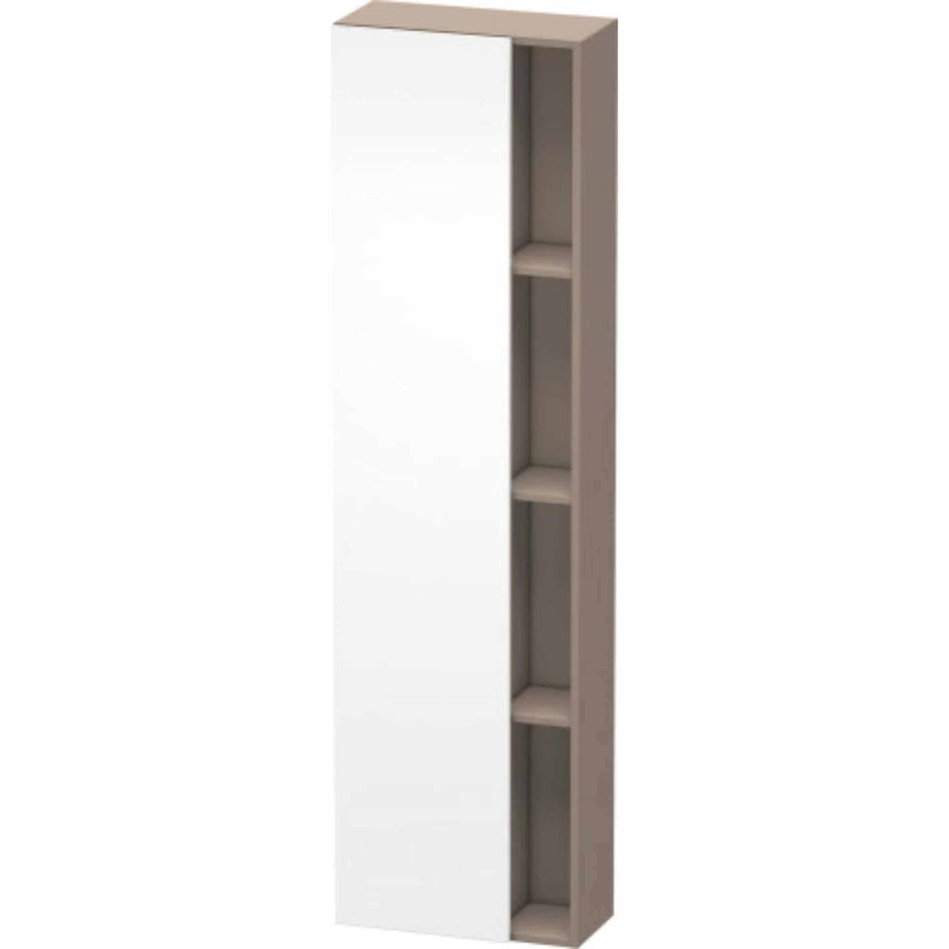 Duravit DuraStyle 20" x 71" x 9" Tall Cabinet With Left Hinge One Door in White Matt and Basalt (DS1248L1843)