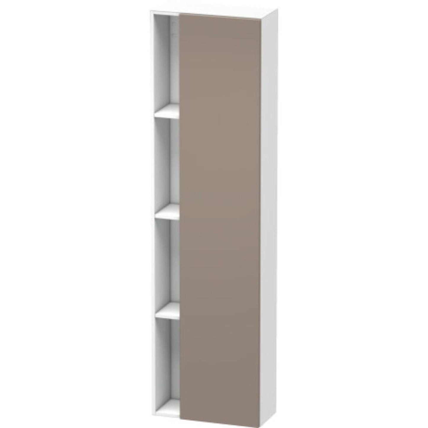 Duravit DuraStyle 20" x 71" x 9" Tall Cabinet With Right Hinge One Door in Basalt and White (DS1248R4318)