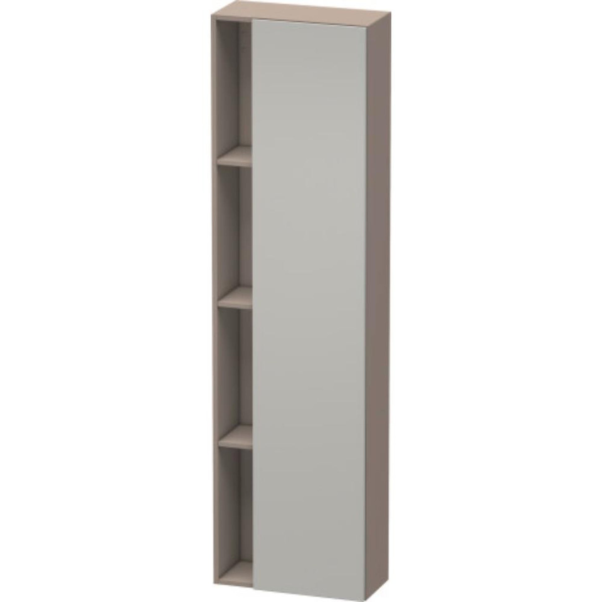 Duravit DuraStyle 20" x 71" x 9" Tall Cabinet With Right Hinge One Door in Concrete Grey Matt and Basalt (DS1248R0743)