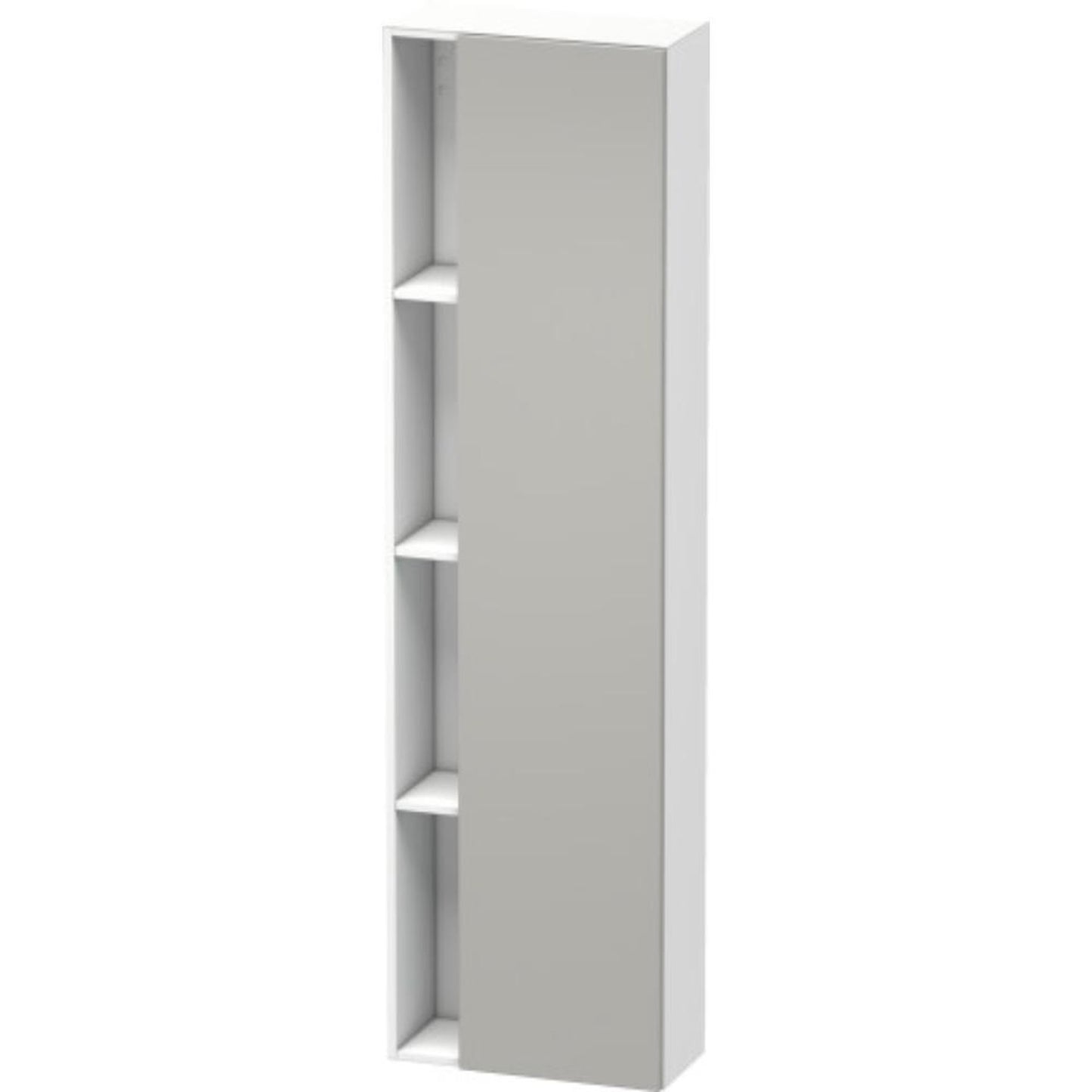 Duravit DuraStyle 20" x 71" x 9" Tall Cabinet With Right Hinge One Door in Concrete Grey Matt and White (DS1248R0718)