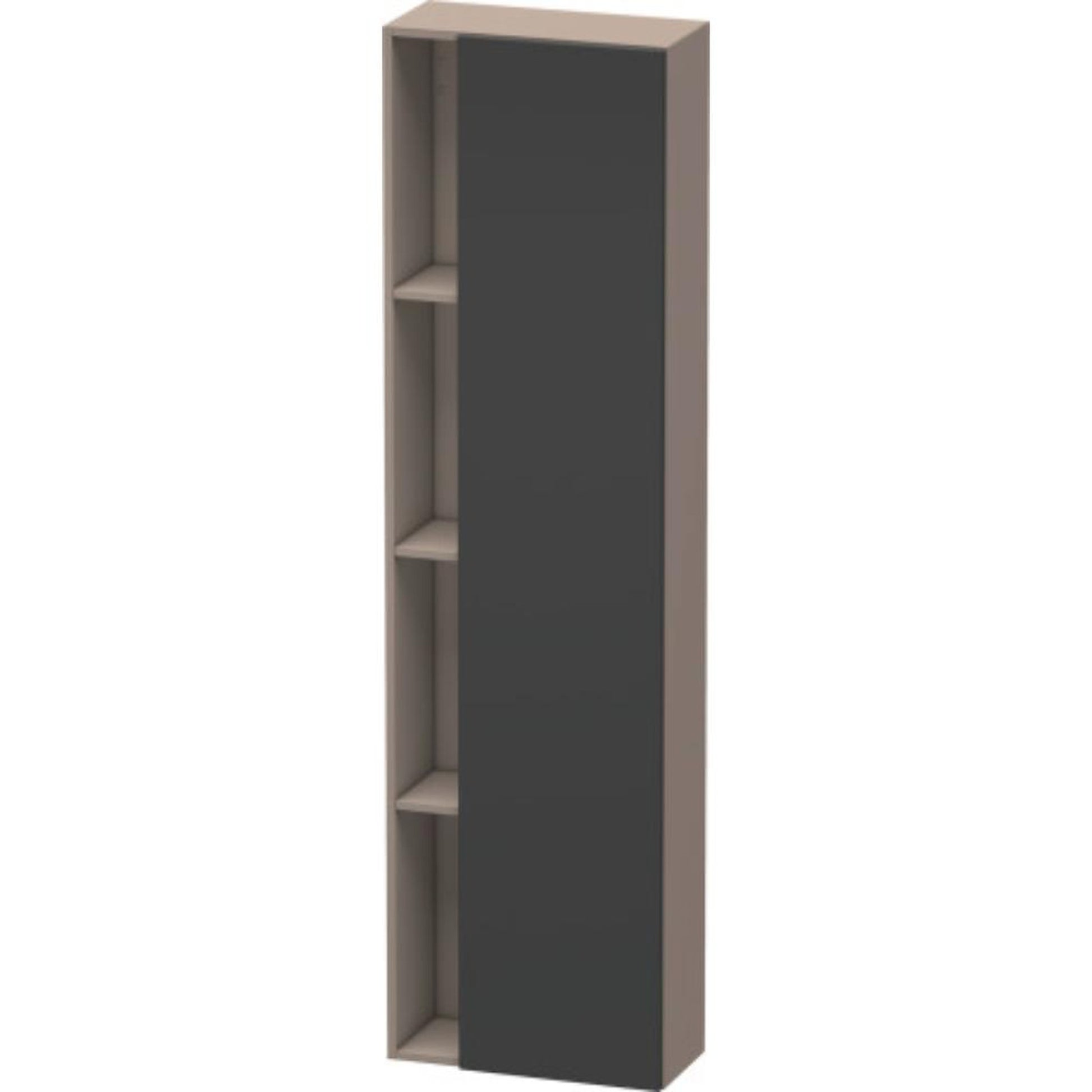 Duravit DuraStyle 20" x 71" x 9" Tall Cabinet With Right Hinge One Door in Graphite and Basalt (DS1248R4943)