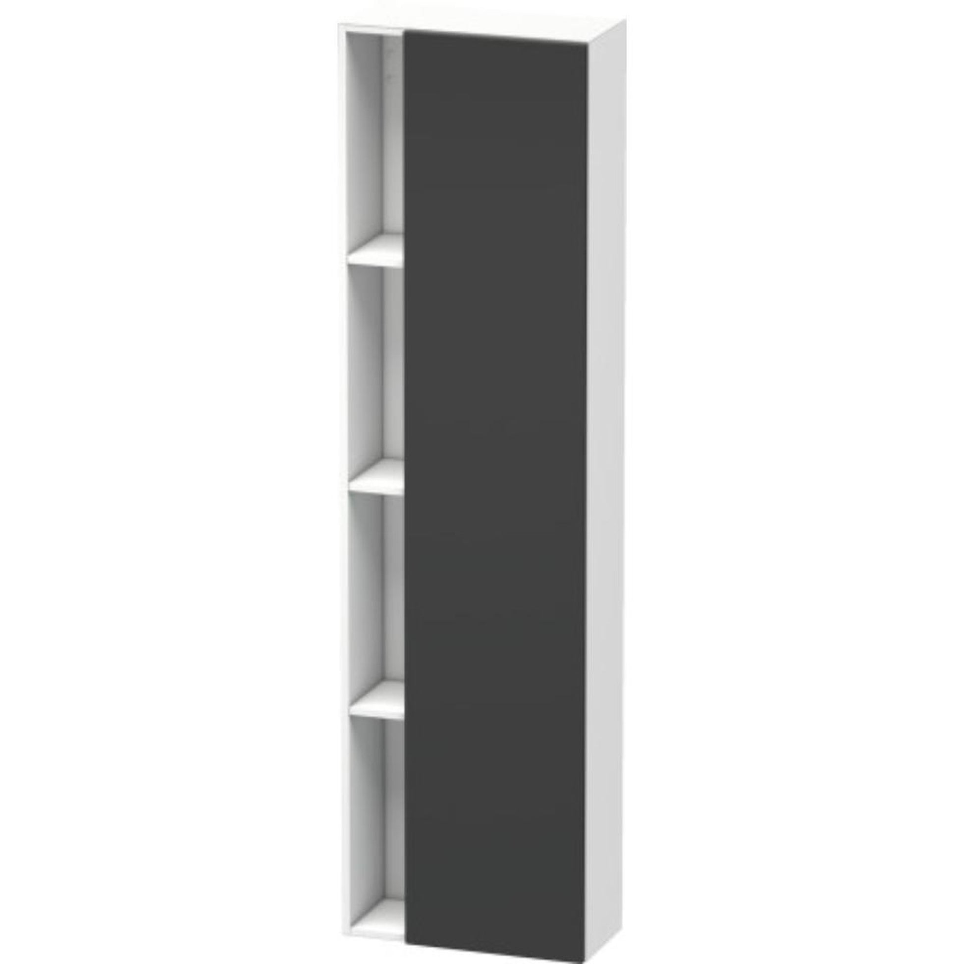 Duravit DuraStyle 20" x 71" x 9" Tall Cabinet With Right Hinge One Door in Graphite and White (DS1248R4918)