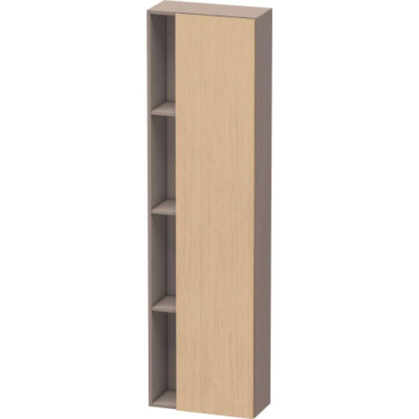 Duravit DuraStyle 20" x 71" x 9" Tall Cabinet With Right Hinge One Door in Natural Oak and Basalt (DS1248R3043)