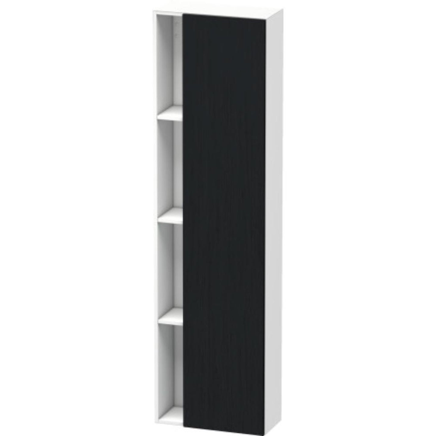 Duravit DuraStyle 20" x 71" x 9" Tall Cabinet With Right Hinge One Door in Oak Black and White (DS1248R1618)