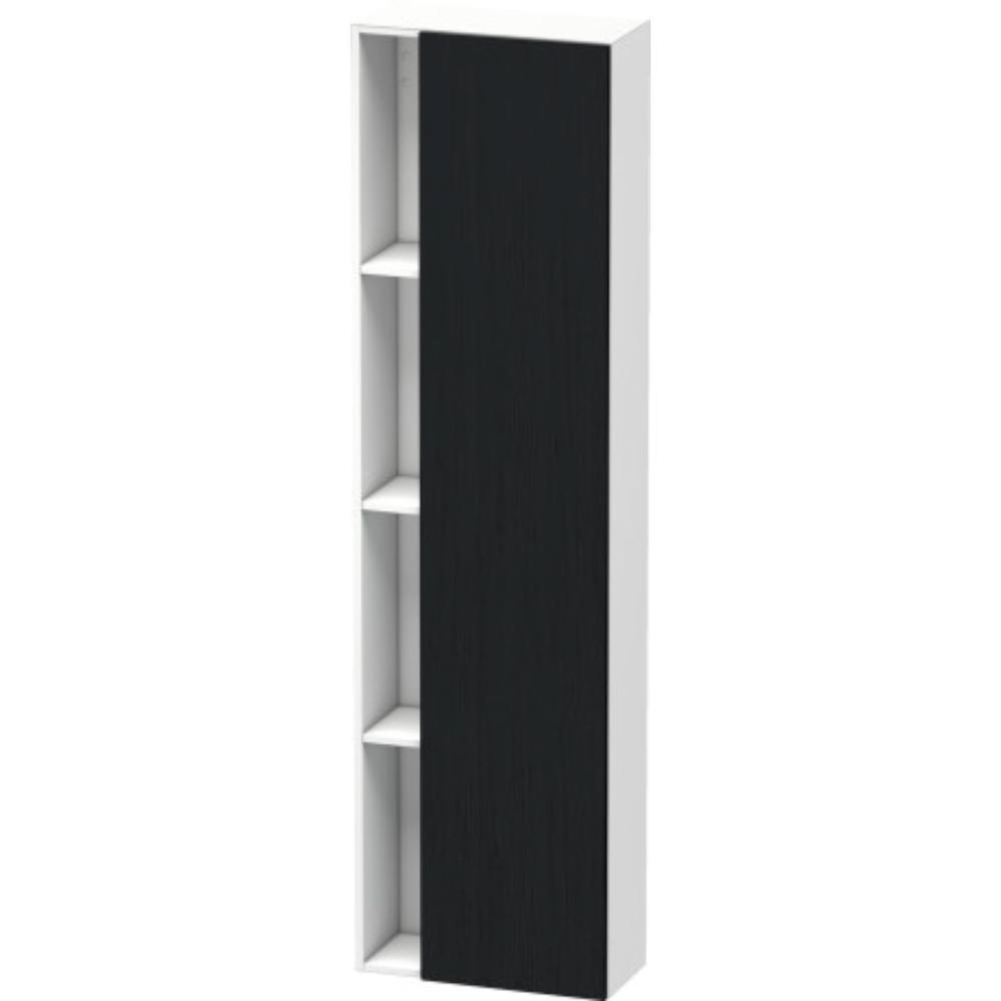 Duravit DuraStyle 20" x 71" x 9" Tall Cabinet With Right Hinge One Door in Oak Black and White (DS1248R1618)
