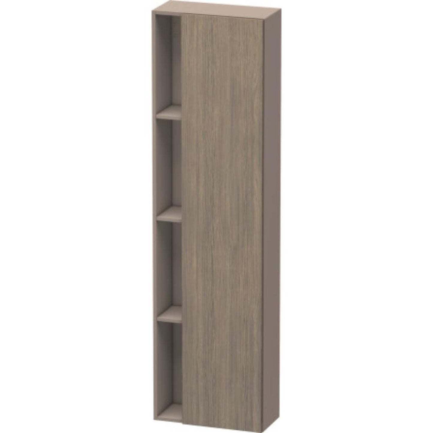 Duravit DuraStyle 20" x 71" x 9" Tall Cabinet With Right Hinge One Door in Oak Terra and Basalt (DS1248R3543)