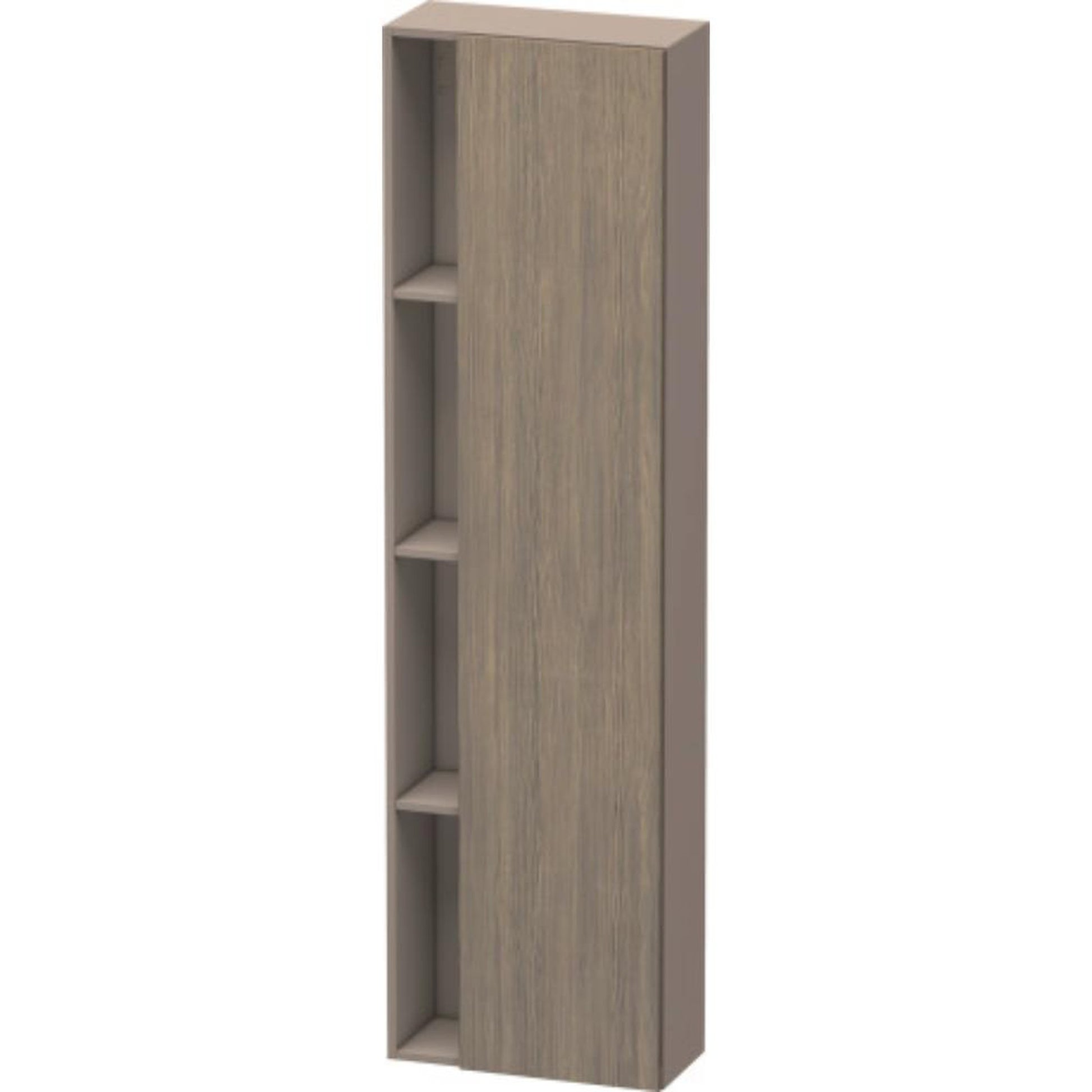 Duravit DuraStyle 20" x 71" x 9" Tall Cabinet With Right Hinge One Door in Oak Terra and Basalt (DS1248R3543)
