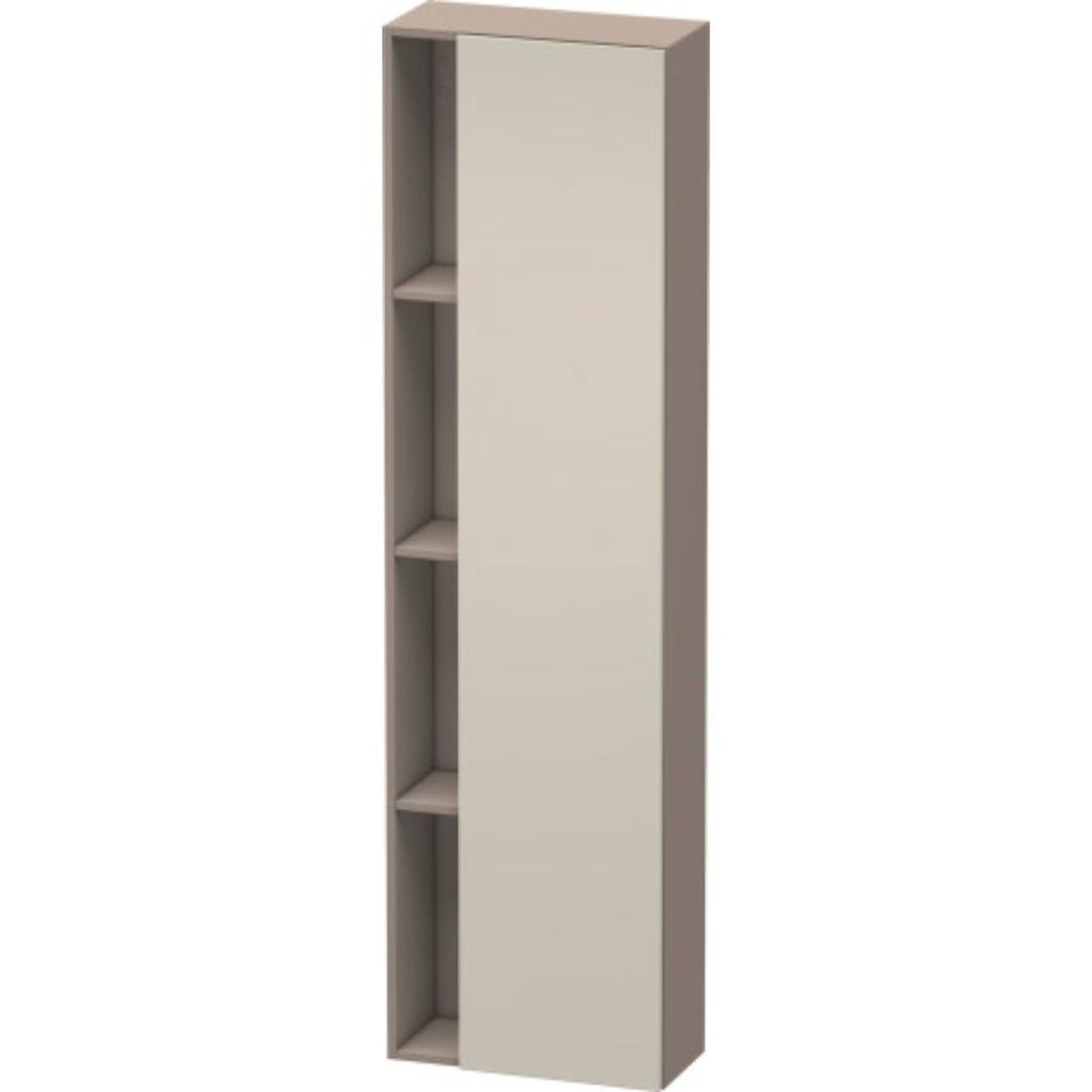 Duravit DuraStyle 20" x 71" x 9" Tall Cabinet With Right Hinge One Door in Taupe and Basalt (DS1248R9143)