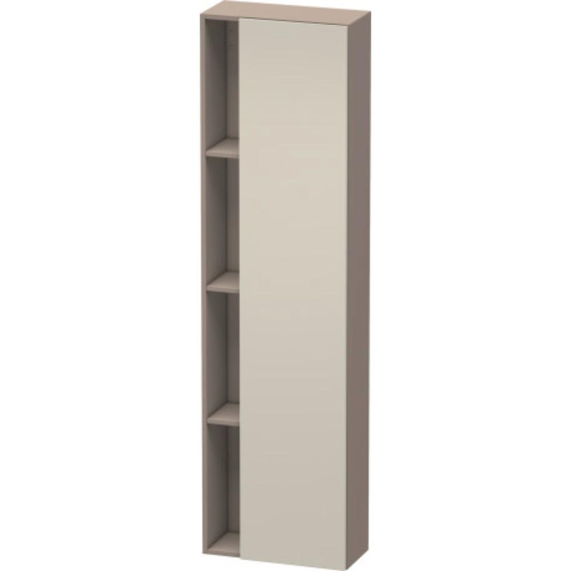 Duravit DuraStyle 20" x 71" x 9" Tall Cabinet With Right Hinge One Door in Taupe and Basalt (DS1248R9143)