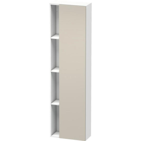 Duravit DuraStyle 20" x 71" x 9" Tall Cabinet With Right Hinge One Door in Taupe and White (DS1248R9118)