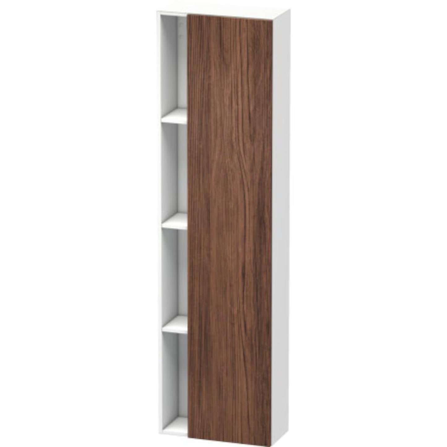 Duravit DuraStyle 20" x 71" x 9" Tall Cabinet With Right Hinge One Door in Walnut Dark and White (DS1248R2118)