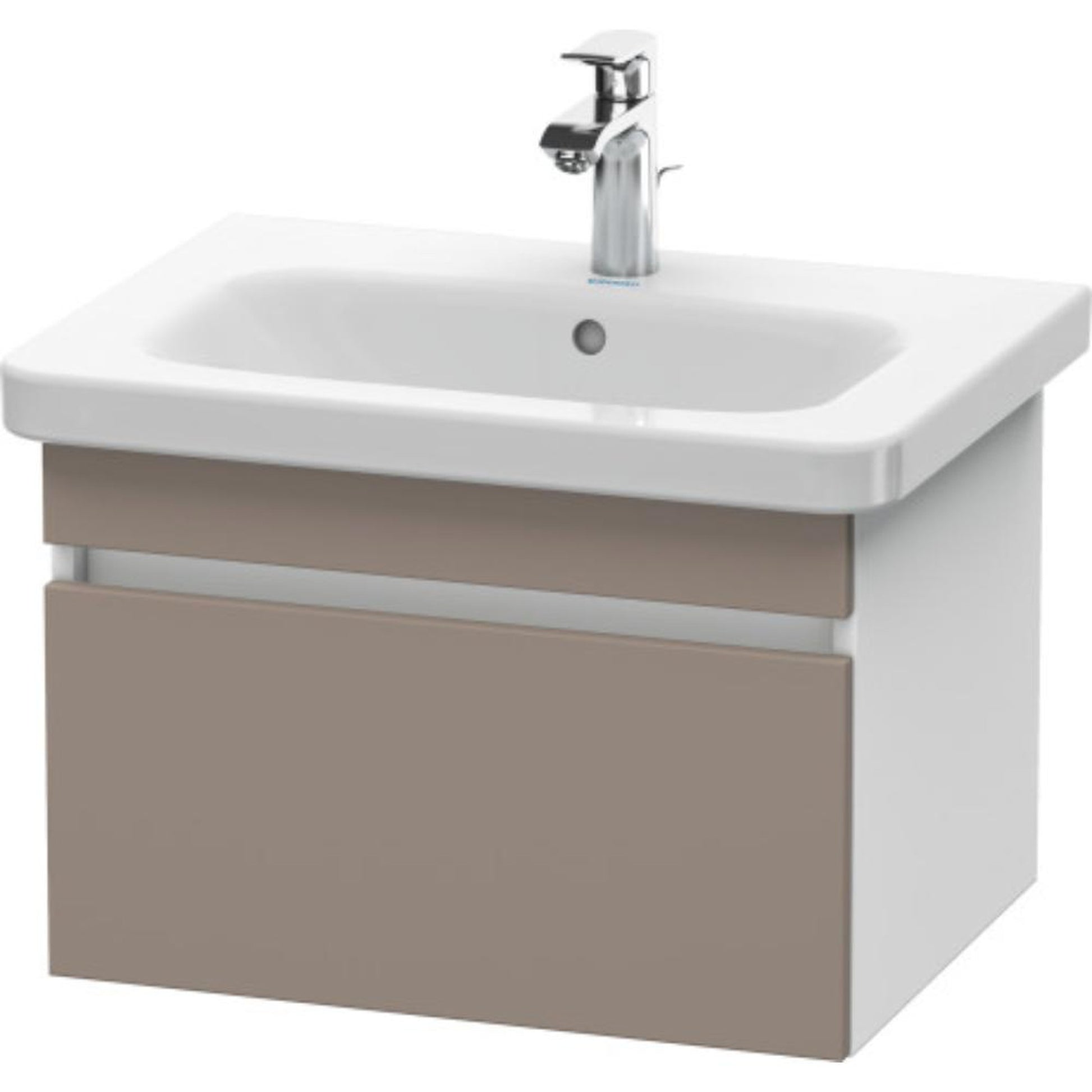Duravit DuraStyle 23" x 16" x 18" One Drawer Wall-Mount Vanity Unit in Basalt and White (DS638004318)