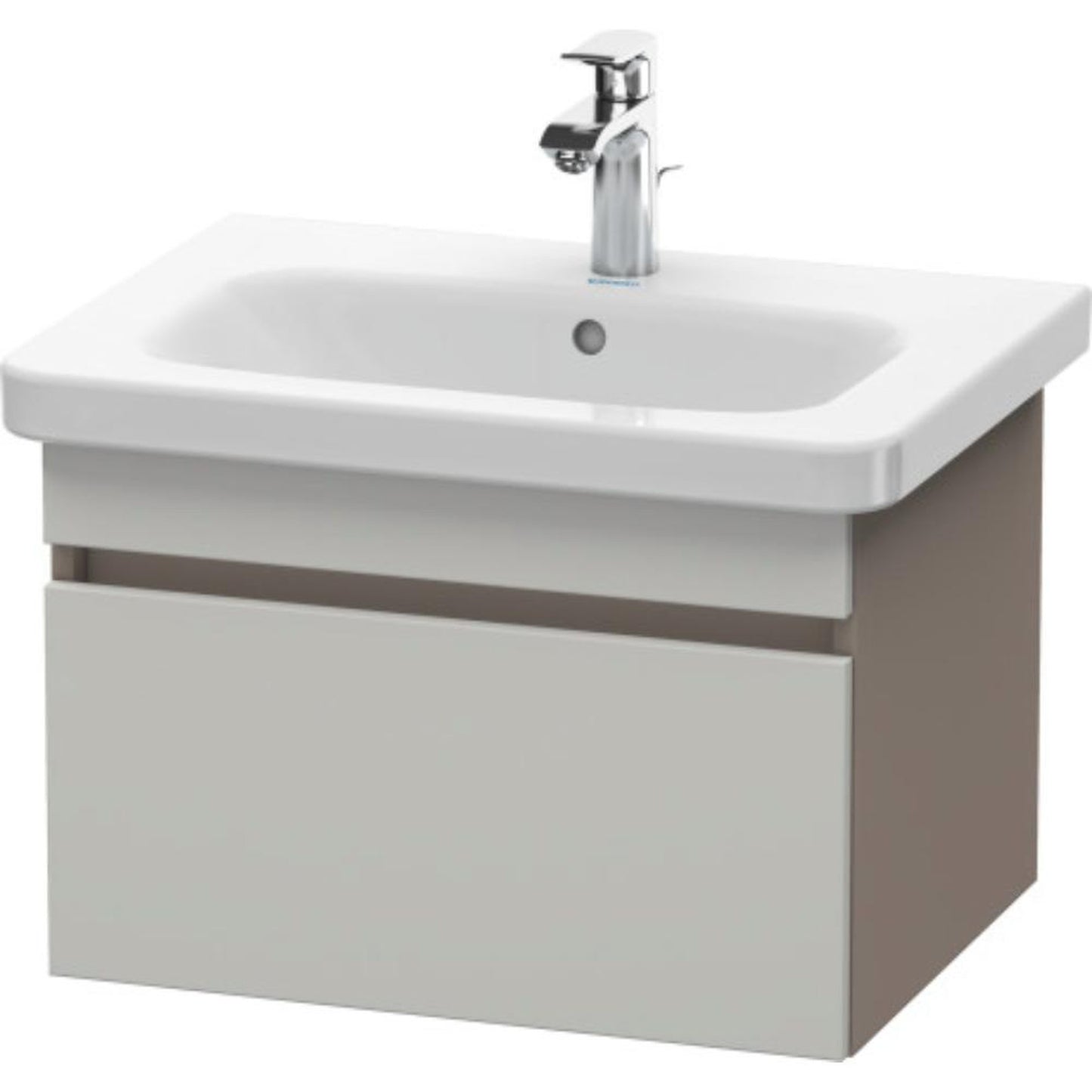 Duravit DuraStyle 23" x 16" x 18" One Drawer Wall-Mount Vanity Unit in Concrete Grey Matt and Basalt (DS638000743)