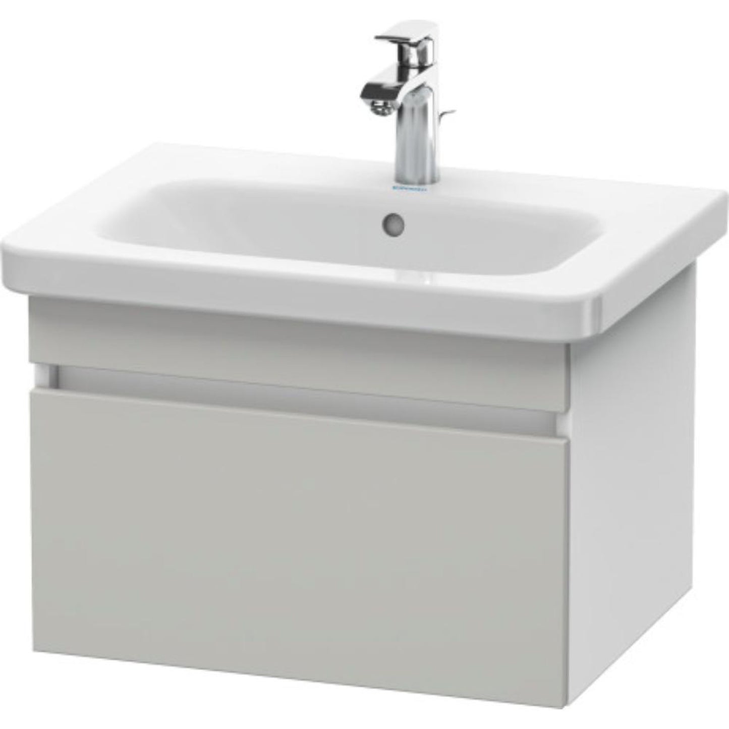 Duravit DuraStyle 23" x 16" x 18" One Drawer Wall-Mount Vanity Unit in Concrete Grey Matt and White (DS638000718)