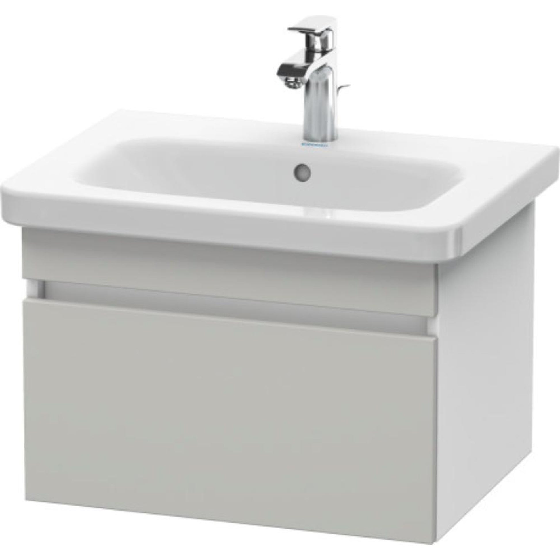 Duravit DuraStyle 23" x 16" x 18" One Drawer Wall-Mount Vanity Unit in Concrete Grey Matt and White (DS638000718)