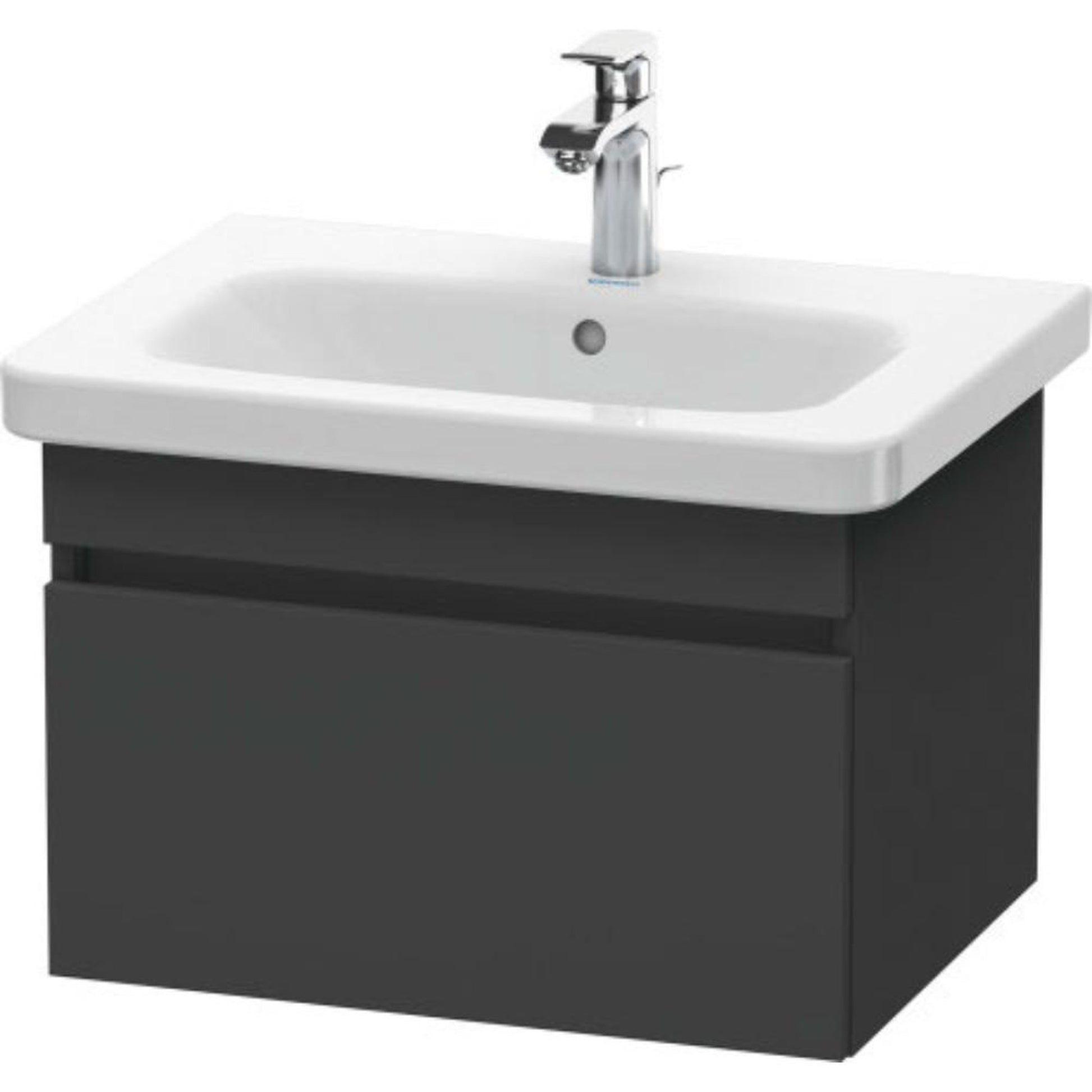 Duravit DuraStyle 23" x 16" x 18" One Drawer Wall-Mount Vanity Unit in Graphite (DS638004949)