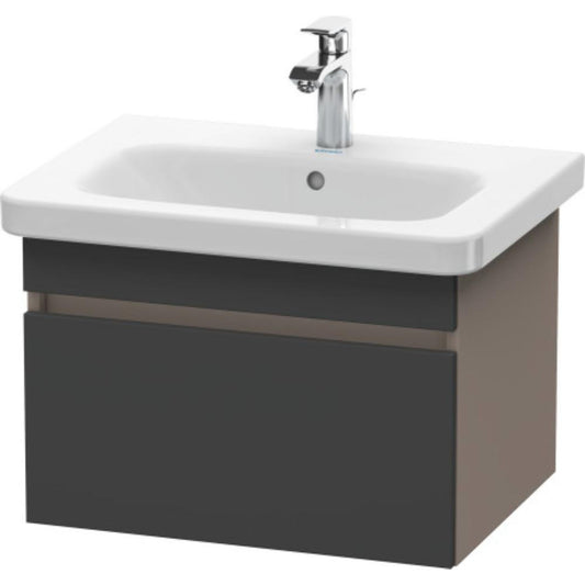 Duravit DuraStyle 23" x 16" x 18" One Drawer Wall-Mount Vanity Unit in Graphite and Basalt (DS638004943)