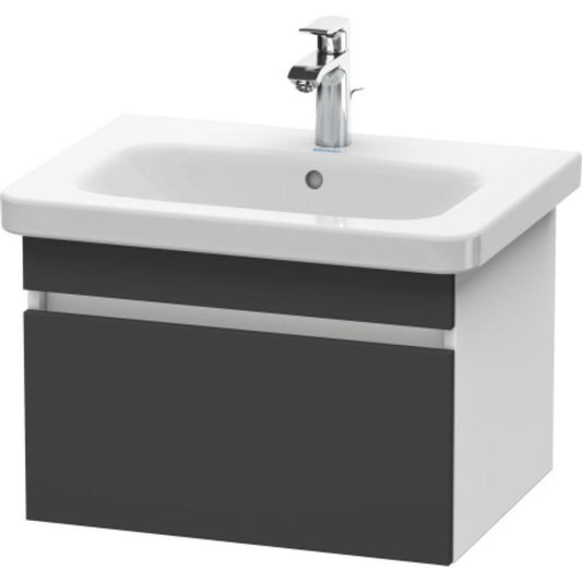 Duravit DuraStyle 23" x 16" x 18" One Drawer Wall-Mount Vanity Unit in Graphite and White (DS638004918)