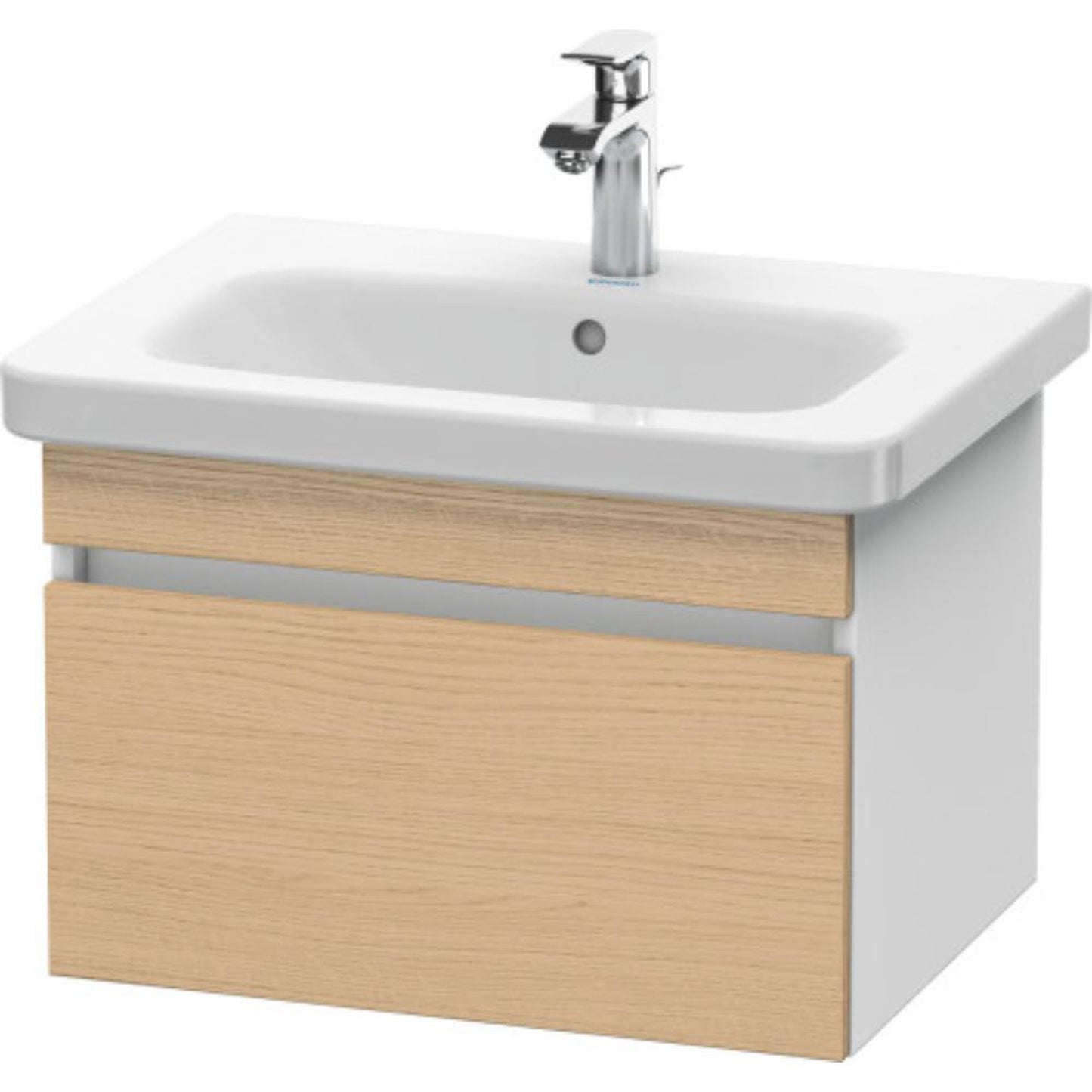 Duravit DuraStyle 23" x 16" x 18" One Drawer Wall-Mount Vanity Unit in Natural Oak and White (DS638003018)