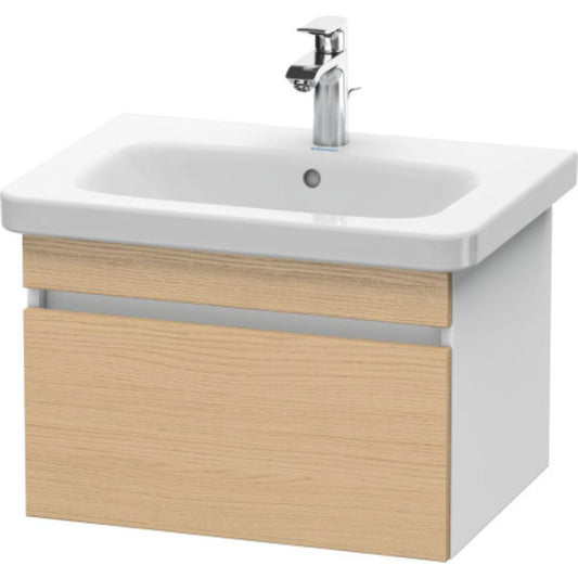 Duravit DuraStyle 23" x 16" x 18" One Drawer Wall-Mount Vanity Unit in Natural Oak and White (DS638003018)