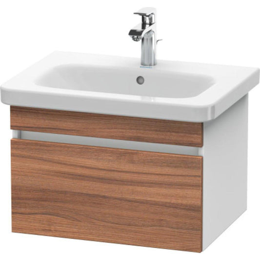 Duravit DuraStyle 23" x 16" x 18" One Drawer Wall-Mount Vanity Unit in Natural Walnut and White (DS638007918)
