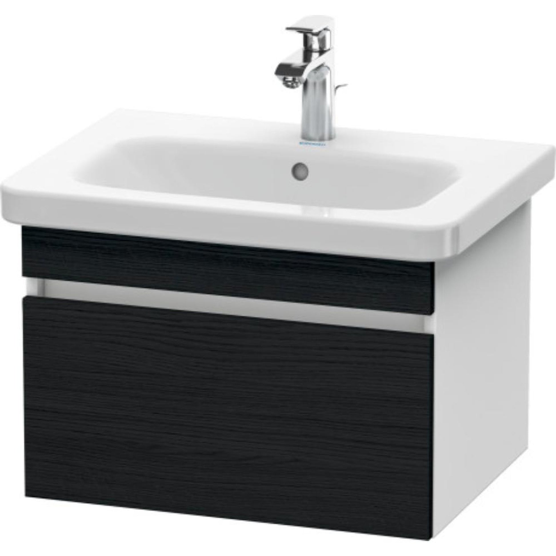 Duravit DuraStyle 23" x 16" x 18" One Drawer Wall-Mount Vanity Unit in Oak Black and White (DS638001618)