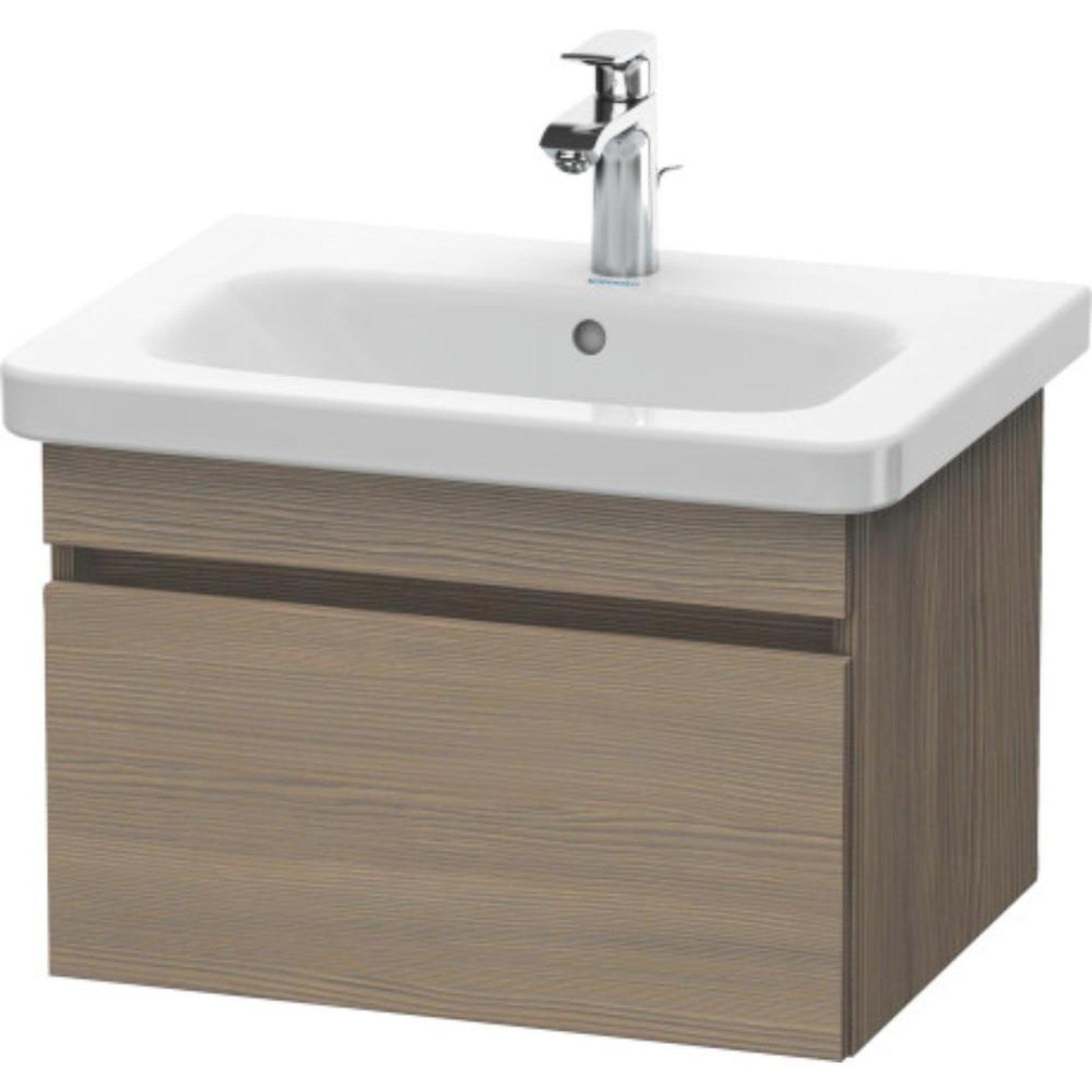 Duravit DuraStyle 23" x 16" x 18" One Drawer Wall-Mount Vanity Unit in Oak Terra (DS638003535)